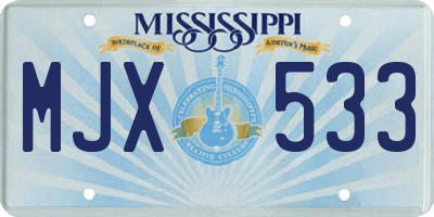 MS license plate MJX533