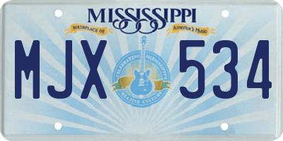 MS license plate MJX534