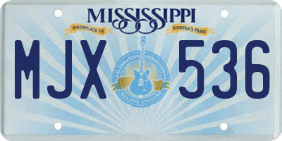 MS license plate MJX536