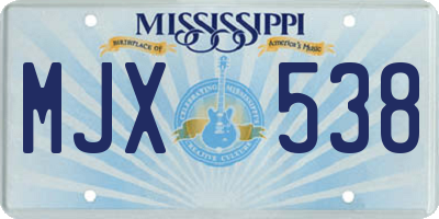MS license plate MJX538