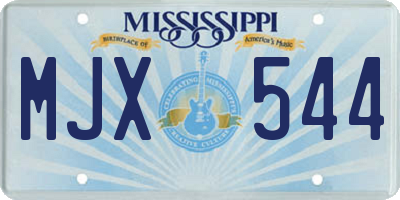 MS license plate MJX544