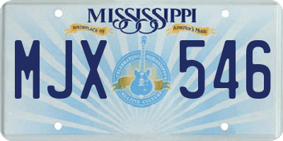 MS license plate MJX546