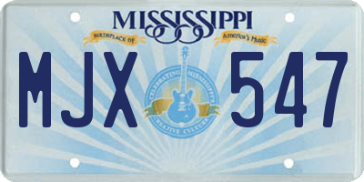 MS license plate MJX547