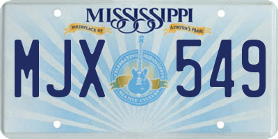MS license plate MJX549