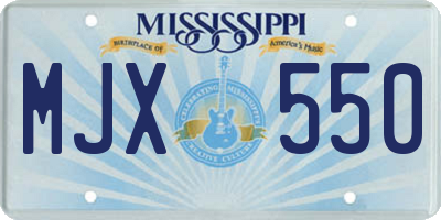 MS license plate MJX550