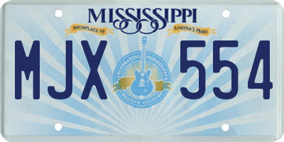 MS license plate MJX554