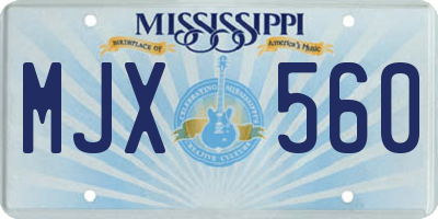 MS license plate MJX560