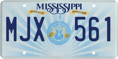 MS license plate MJX561