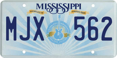 MS license plate MJX562