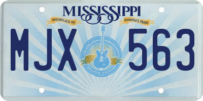 MS license plate MJX563