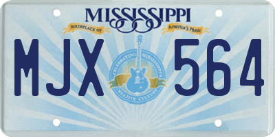 MS license plate MJX564