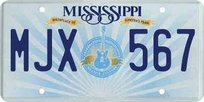 MS license plate MJX567