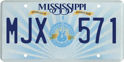 MS license plate MJX571
