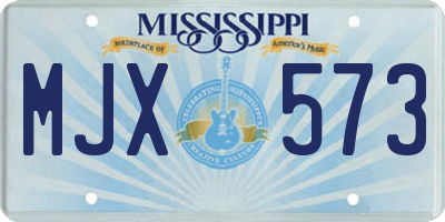 MS license plate MJX573