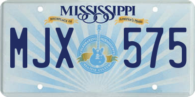 MS license plate MJX575