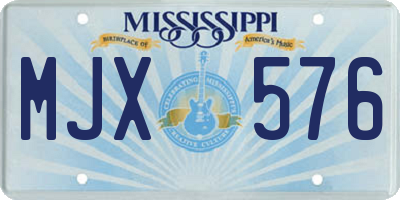 MS license plate MJX576
