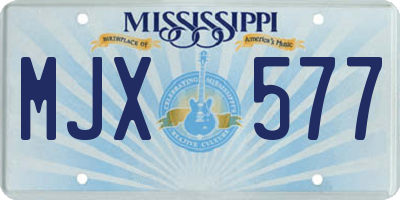 MS license plate MJX577
