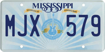 MS license plate MJX579