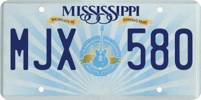 MS license plate MJX580
