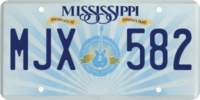 MS license plate MJX582