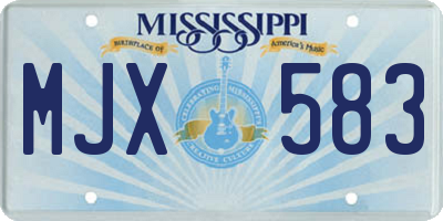 MS license plate MJX583