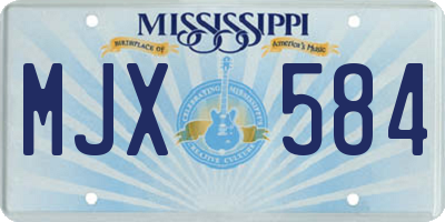 MS license plate MJX584