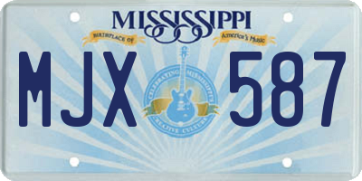 MS license plate MJX587