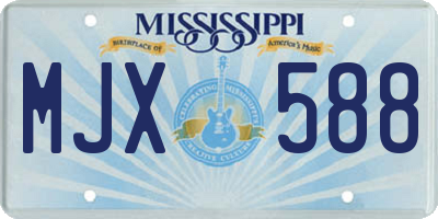MS license plate MJX588