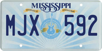 MS license plate MJX592