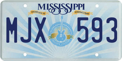 MS license plate MJX593
