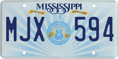 MS license plate MJX594