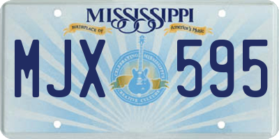 MS license plate MJX595