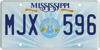 MS license plate MJX596
