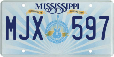 MS license plate MJX597