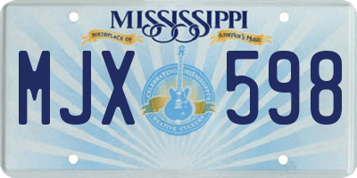 MS license plate MJX598