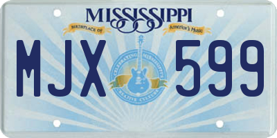 MS license plate MJX599