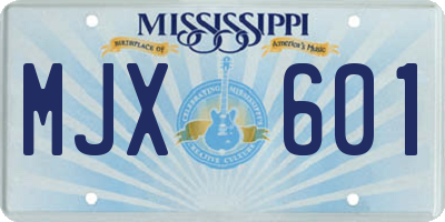 MS license plate MJX601