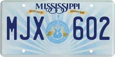 MS license plate MJX602