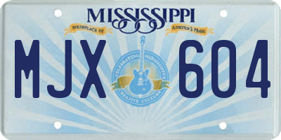 MS license plate MJX604