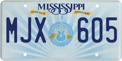 MS license plate MJX605