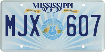 MS license plate MJX607