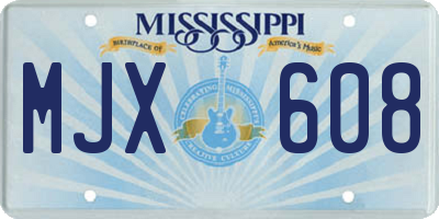 MS license plate MJX608