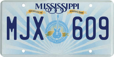 MS license plate MJX609