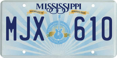 MS license plate MJX610