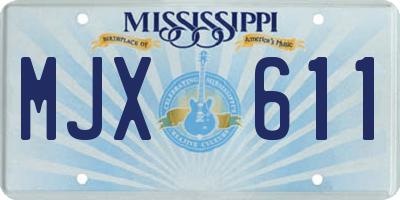 MS license plate MJX611