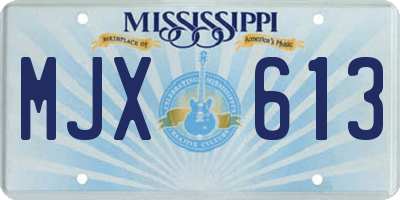 MS license plate MJX613