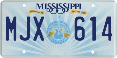 MS license plate MJX614