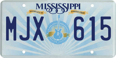 MS license plate MJX615