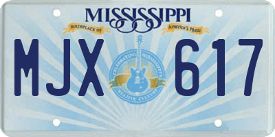 MS license plate MJX617