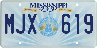 MS license plate MJX619